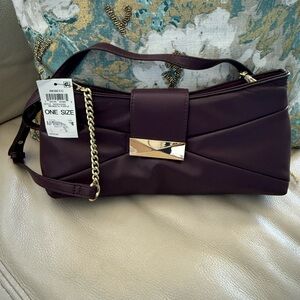 INC Concepts Elegant Purple Clutch with Gold Accents
